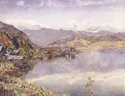 John William Inchbold The Lake of Lucerne,Mont Pilatus in the Distance oil painting on canvas